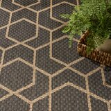 Nourison Horizon Geometric Indoor / Outdoor Rug in 2 Sizes, Charcoal
