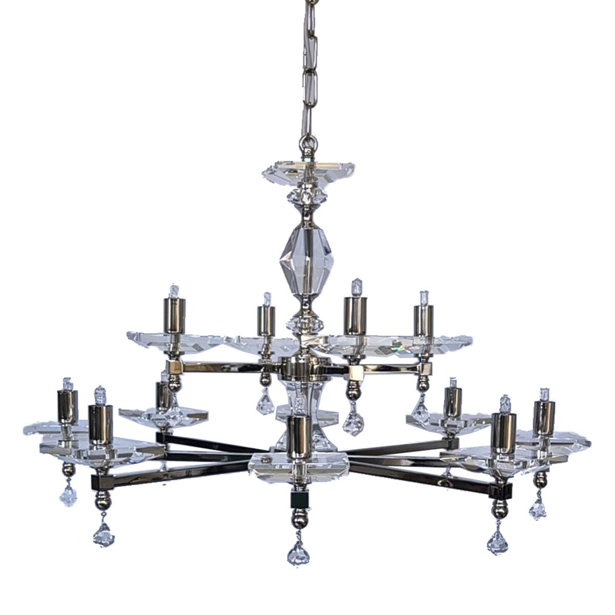 Impex Boston 12 Light Optic Glass Chandelier
