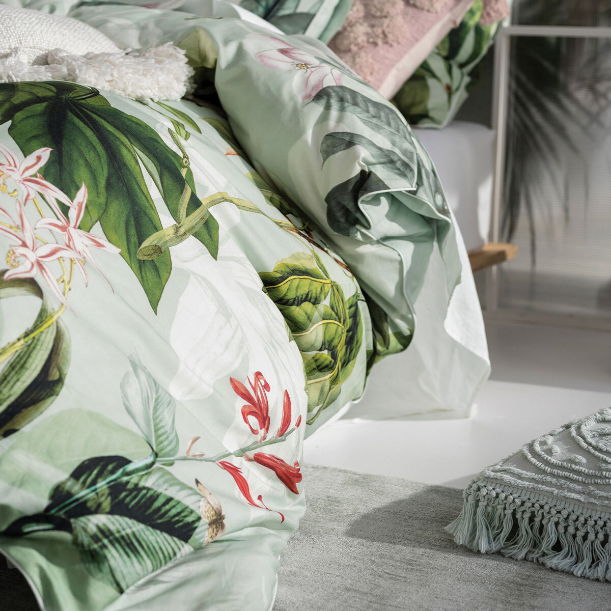 Camilla Botanical Cotton 3 Piece Bed Set in 3 Sizes