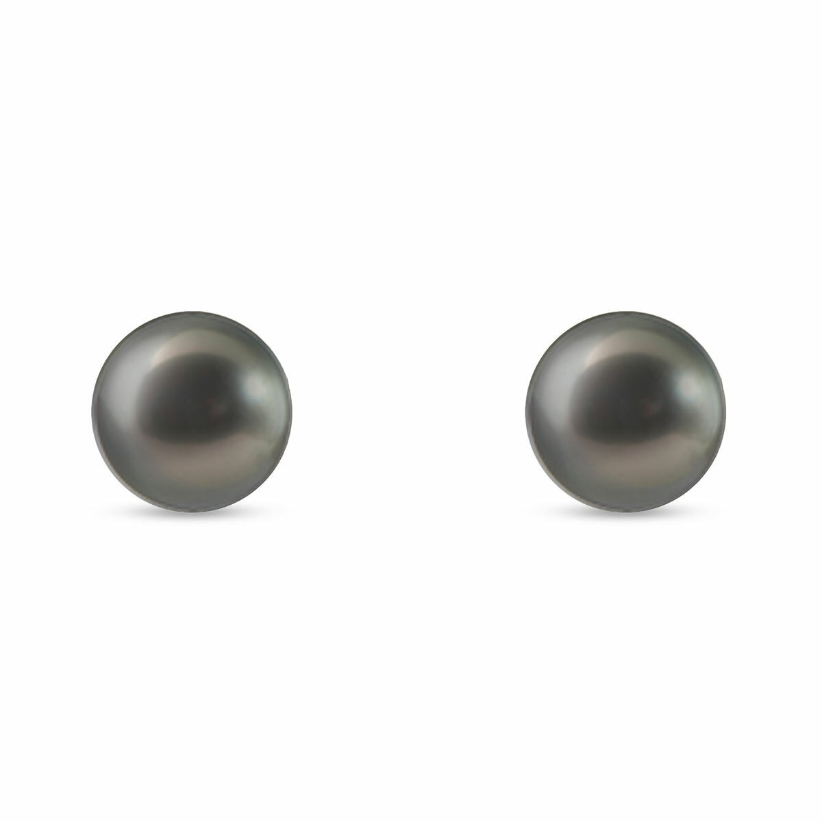 9-9.5mm Cultured Tahitian Pearl Stud Earrings, 14ct White Gold