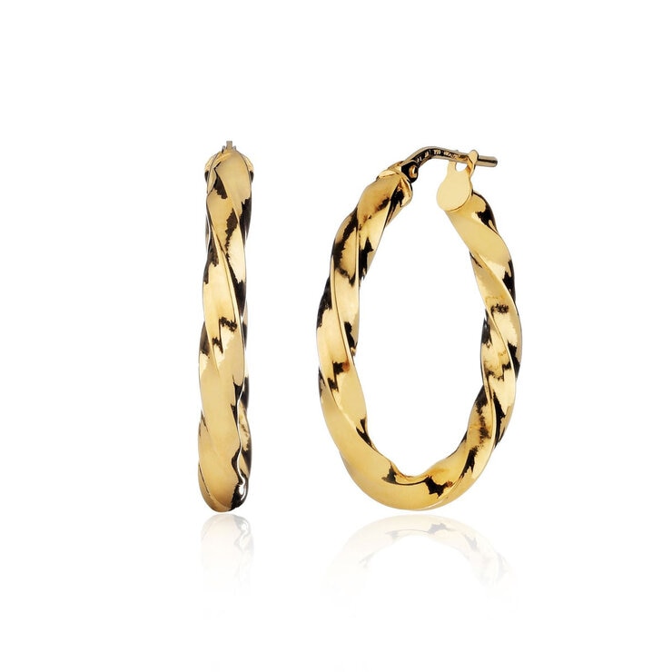 14ct Yellow Gold Twisted Hoop Earrings 14ct Yellow Gold Twisted Hoop Earrings