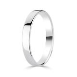 3.0mm Basic Light Court Wedding band. 18ct White Gold