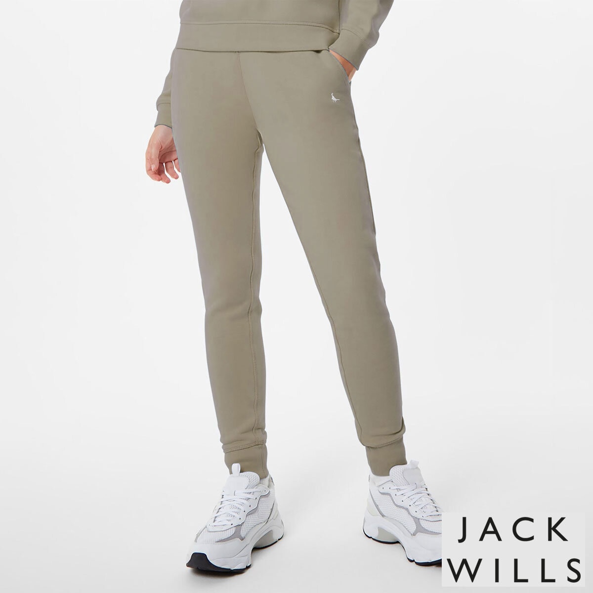 Jack Wills Ladies Astbury Sweatpant in Beige Large Cos