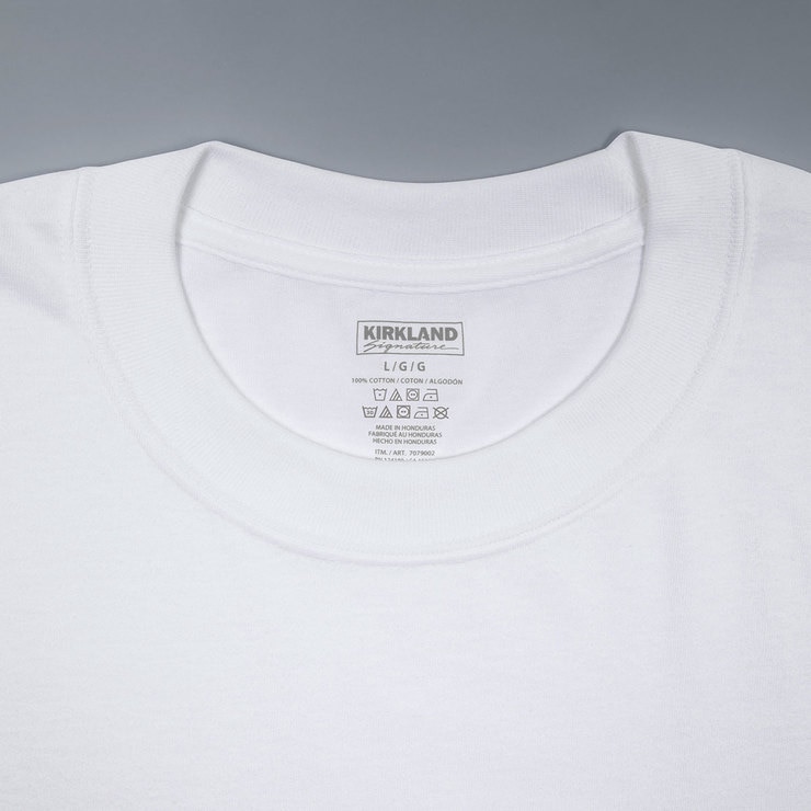 Kirkland Signature Men's Cotton Crew Neck White T-Shirt, 6 Pack in Large Kirkland Signature Men's Cotton Crew Neck White T-Shirt, 6 Pack in Large
