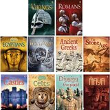 Front cover images Digging Up the Past, The Stone Age, The Iron Age, The Celts, Vikings, Romans, Castles, Ancient Greeks, Egyptians, The Maya