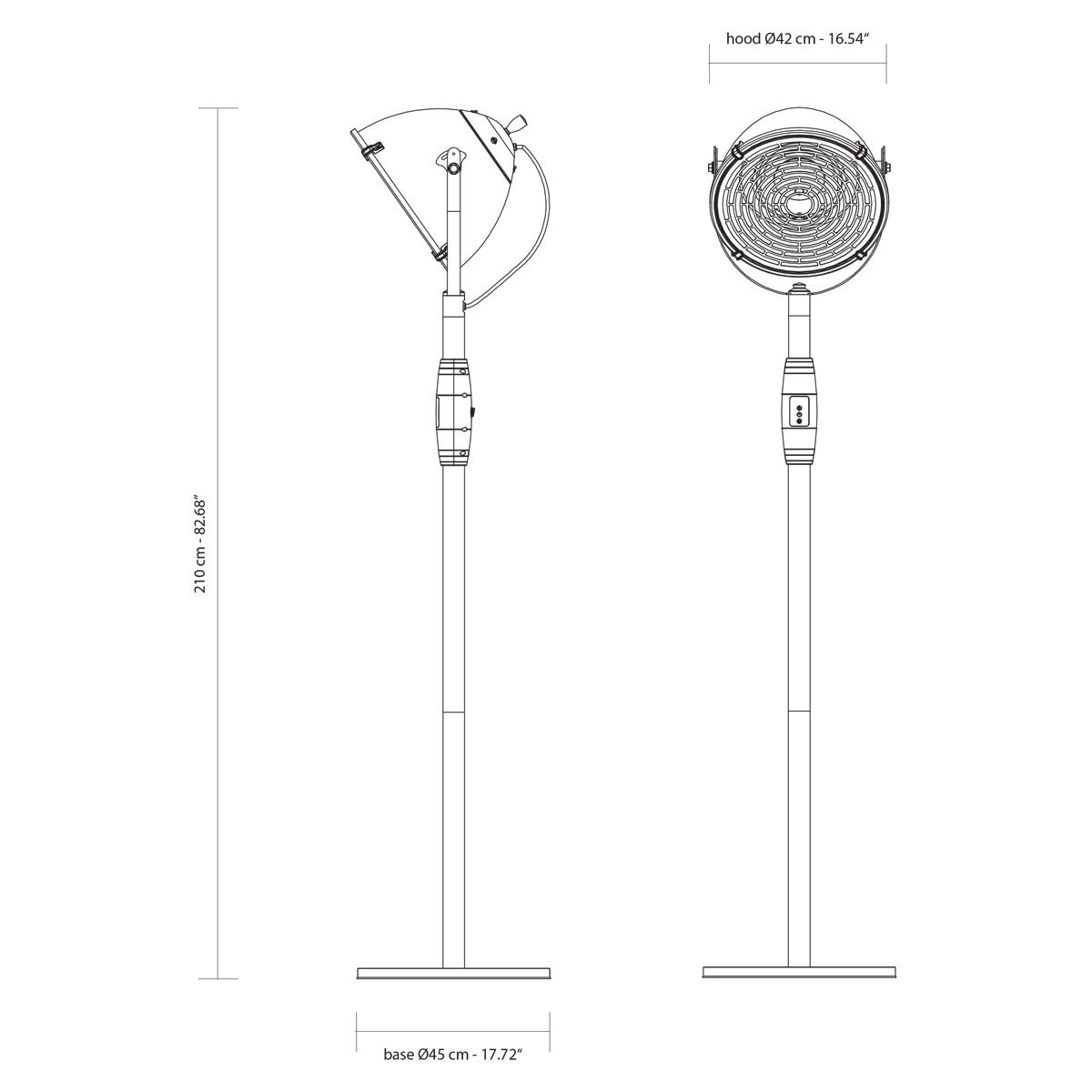 SunRed Indus Ultra 1.2m Smart Electric 2,100W Standing Patio Heater
