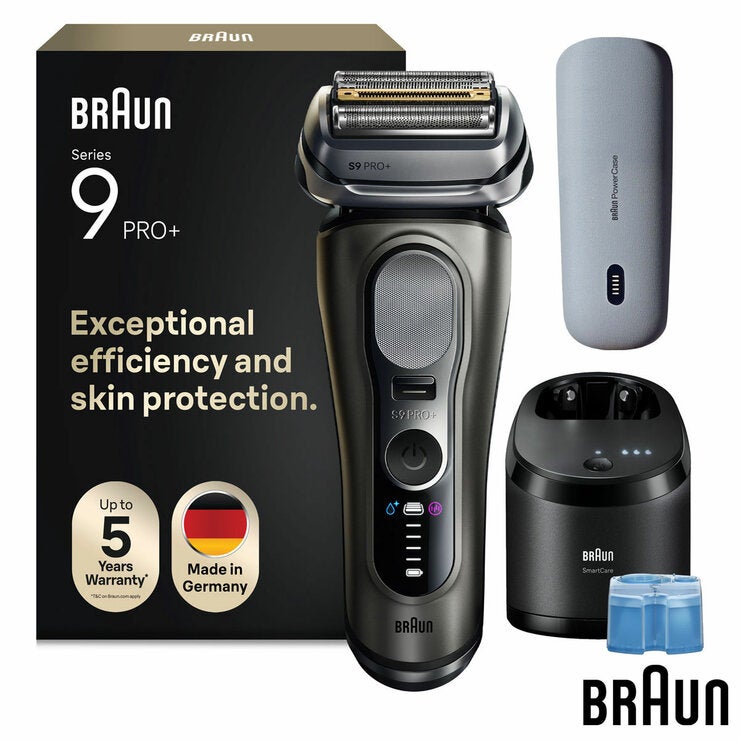 Braun 9675cc Series 9 Pro+ Shaver with Cleaning & Power Case in Grey Braun 9675cc Series 9 Pro+ Shaver with Cleaning & Power Case in Grey