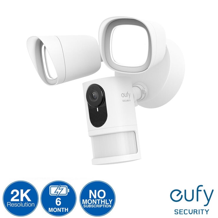 eufy 2k Hardwired Floodlight Camera with 4GB eMMC Local Storage in White eufy 2k Hardwired Floodlight Camera with 4GB eMMC Local Storage in White