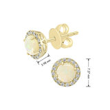 Australian Opal and 0.12ctw Diamond Earrings, 14ct Yellow Gold