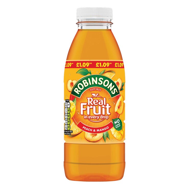 Robinsons Real Fruit Ready To Drink Peach and Mango, 500ml Robinsons Real Fruit Ready To Drink Peach and Mango, 500ml
