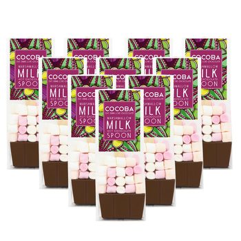 Cocoba Hot Chocolate Spoons with Marshmallows, 10 x 50g in 4 Flavours
