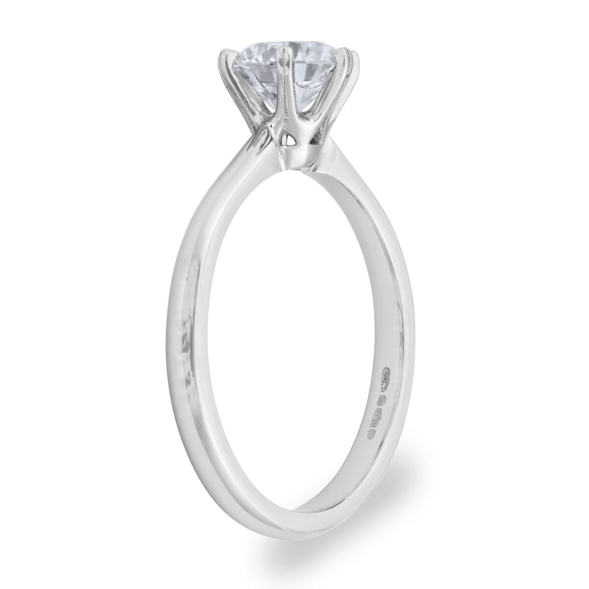 1.00ct Round Brilliant Cut Diamond Solitaire Ring, Platinum