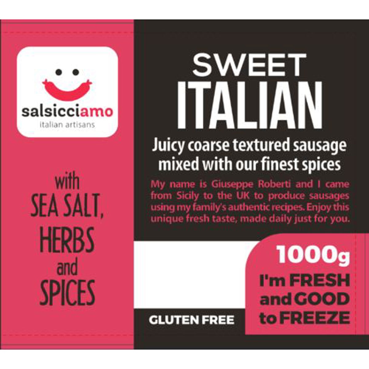 Salsicciamo Sweet Italian Artisan Sausage, 1kg