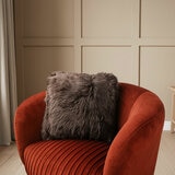 Bowron Double Sided Sheepskin Cushion, 35 x 35cm in Brown