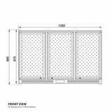 Contender RRG023 320L Commercial Sliding Triple Door Bottle Cooler, C Rated in Black