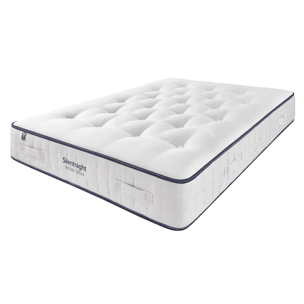 Silentnight British Wool 2400 Pocket Mattress & Slate Grey Full Ottoman Divan in 3 Sizes