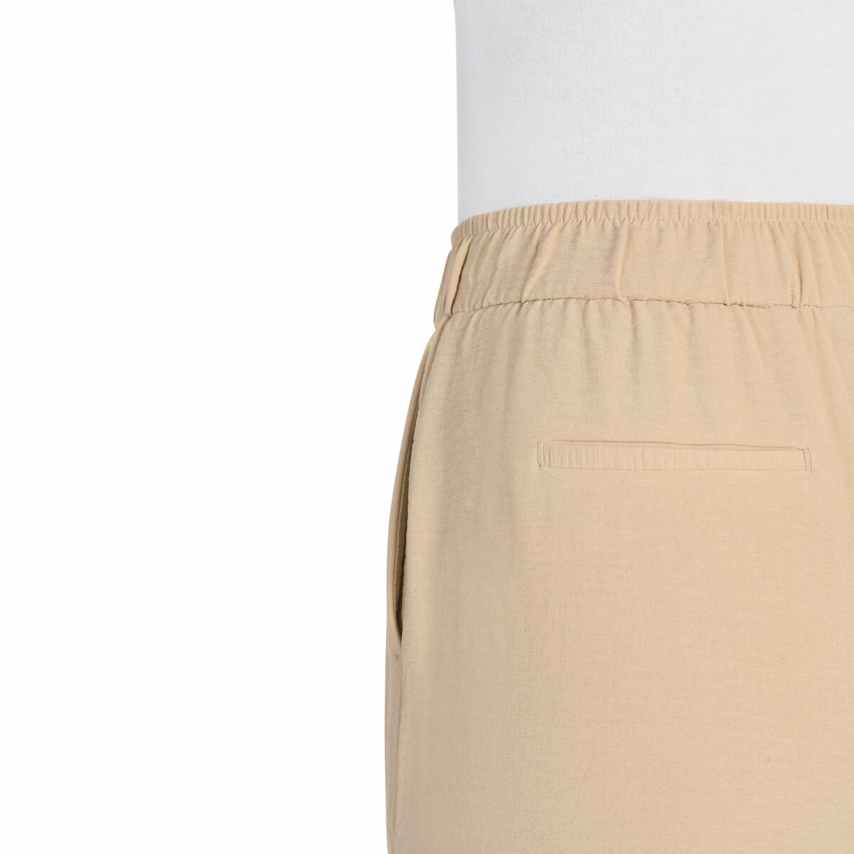 Hilary Radley Crinkle Wide Leg Pant in Beige