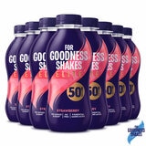 For Goodness Shakes, Protein Strawberry Shake 50g, 8 x 471ml