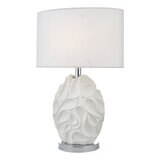 Zachary Oval Table Lamp White With Shade