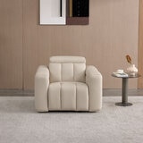 Dallas Cream Leather Power Recliner Armchair