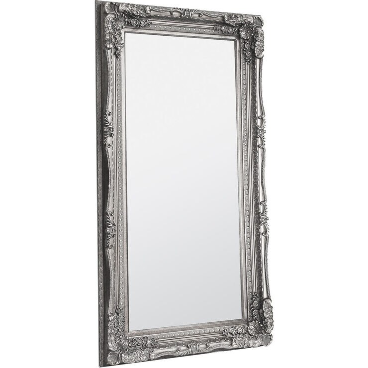 Gallery Carved Louis Leaner Mirror in Silver, 175.5 x 89.5 cm Costco UK