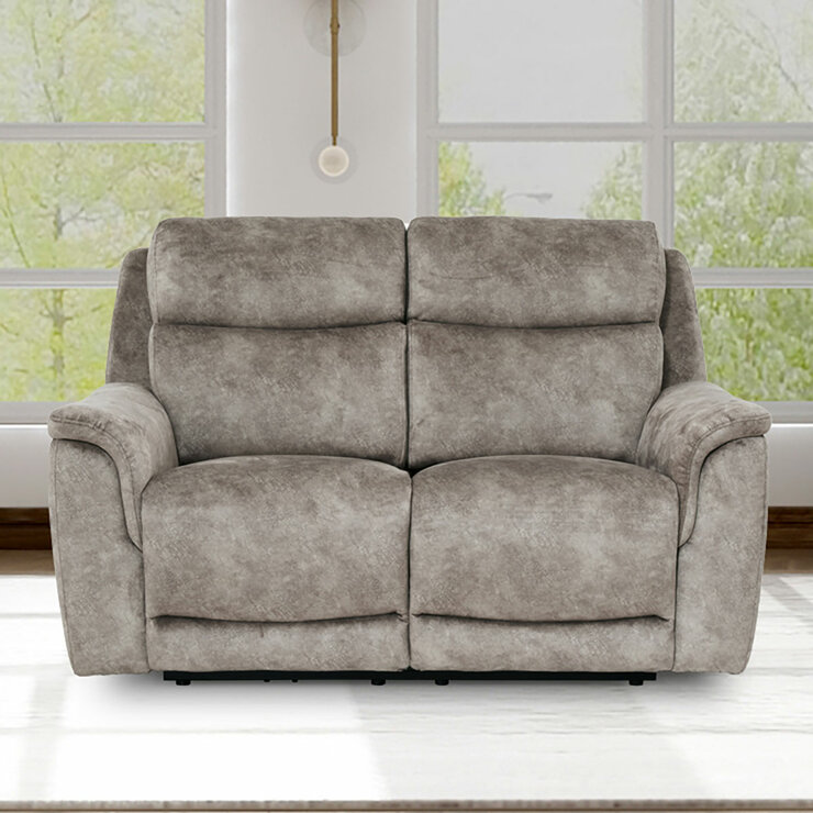 Oscar Grey Fabric Power Reclining 2 Seater Sofa with Power Headrest