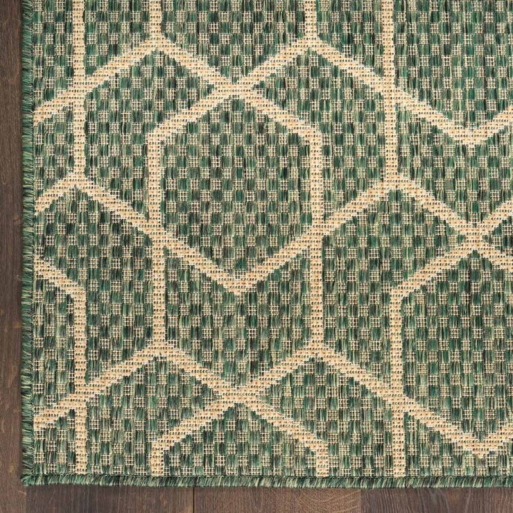 Nourison Horizon Geometric Green Indoor Outdoor Rug, in 2 Sizes