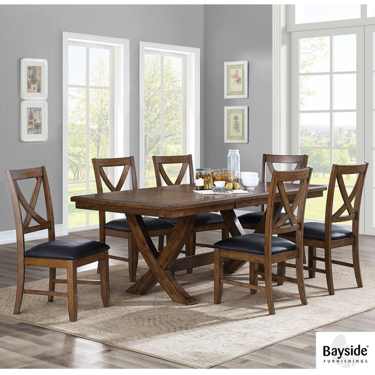 Bayside Furnishings Valaria Extending Dining Room Table 6 Chairs Bayside Furnishings Valaria Extending Dining Room Table 6 Chairs Costco Uk