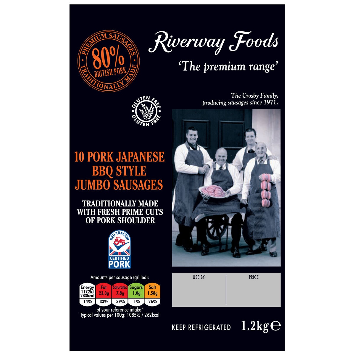 Riverway Foods 10 Pork Japanese BBQ Style Jumbo Sausages
