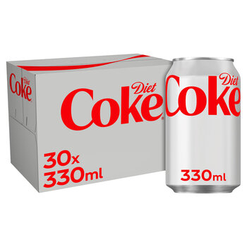 Diet Coca Cola Cans, 30 x 330ml 