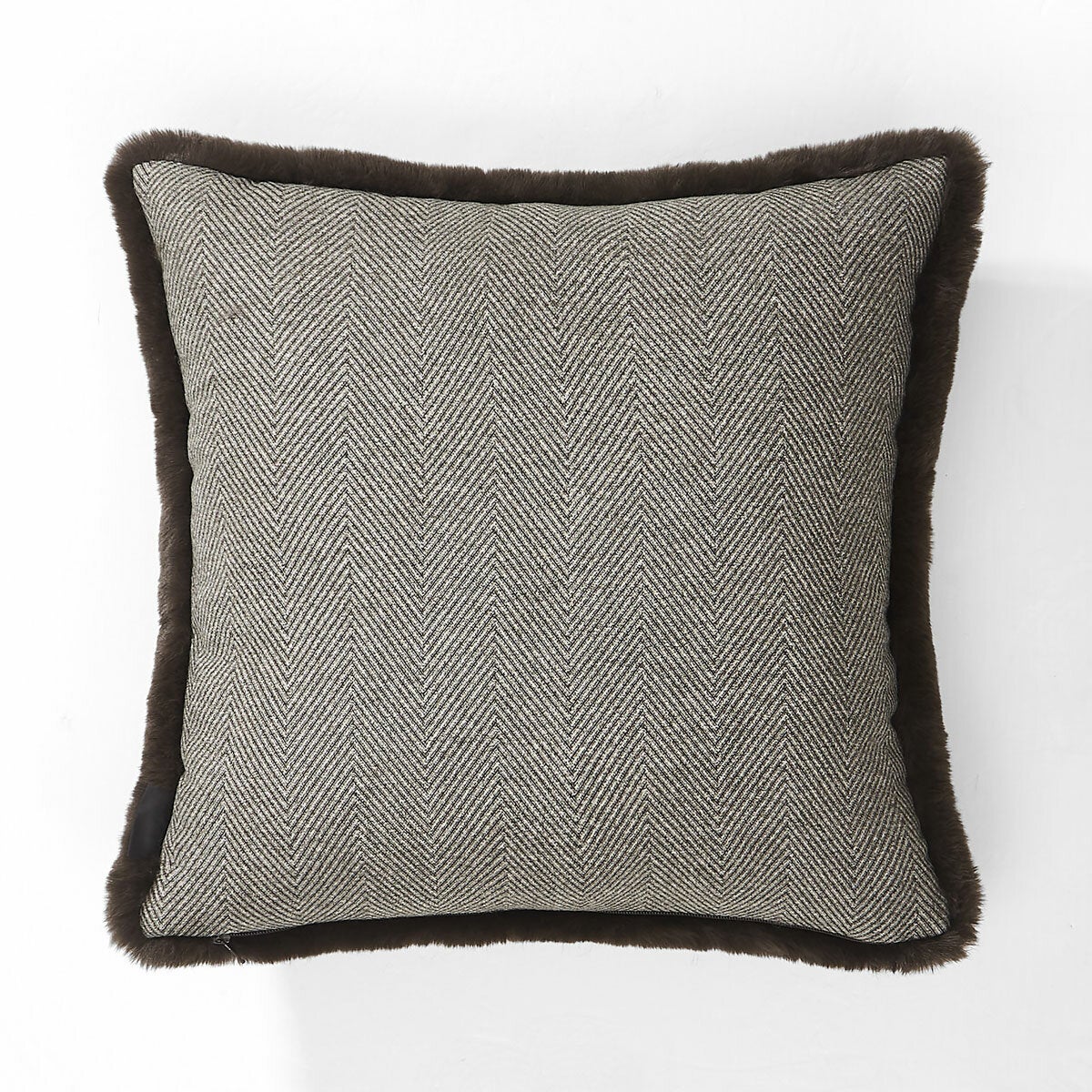 Mon Chateau Brown Tweed Faux Fur Cushion, 50 x 50 cm Mon Chateau Brown Tweed Faux Fur Cushion, 50 x 50 cm