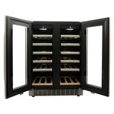 Danby DWC120KD1BSS, 40 Bottle French Door Freestanding, Dual Zone Wine Cooler in Stainless Steel