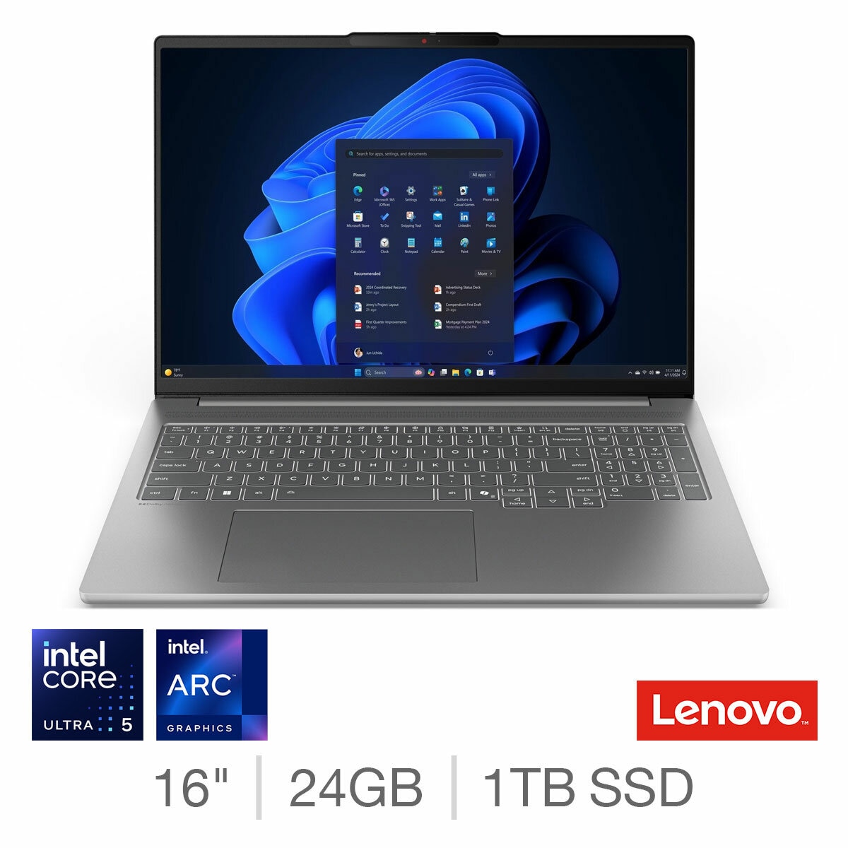 Lenovo IdeaPad Pro 5, Intel Core Ultra 5, 24GB RAM , 1TB SSD, 16 Inch Laptop, 83JM0039UK