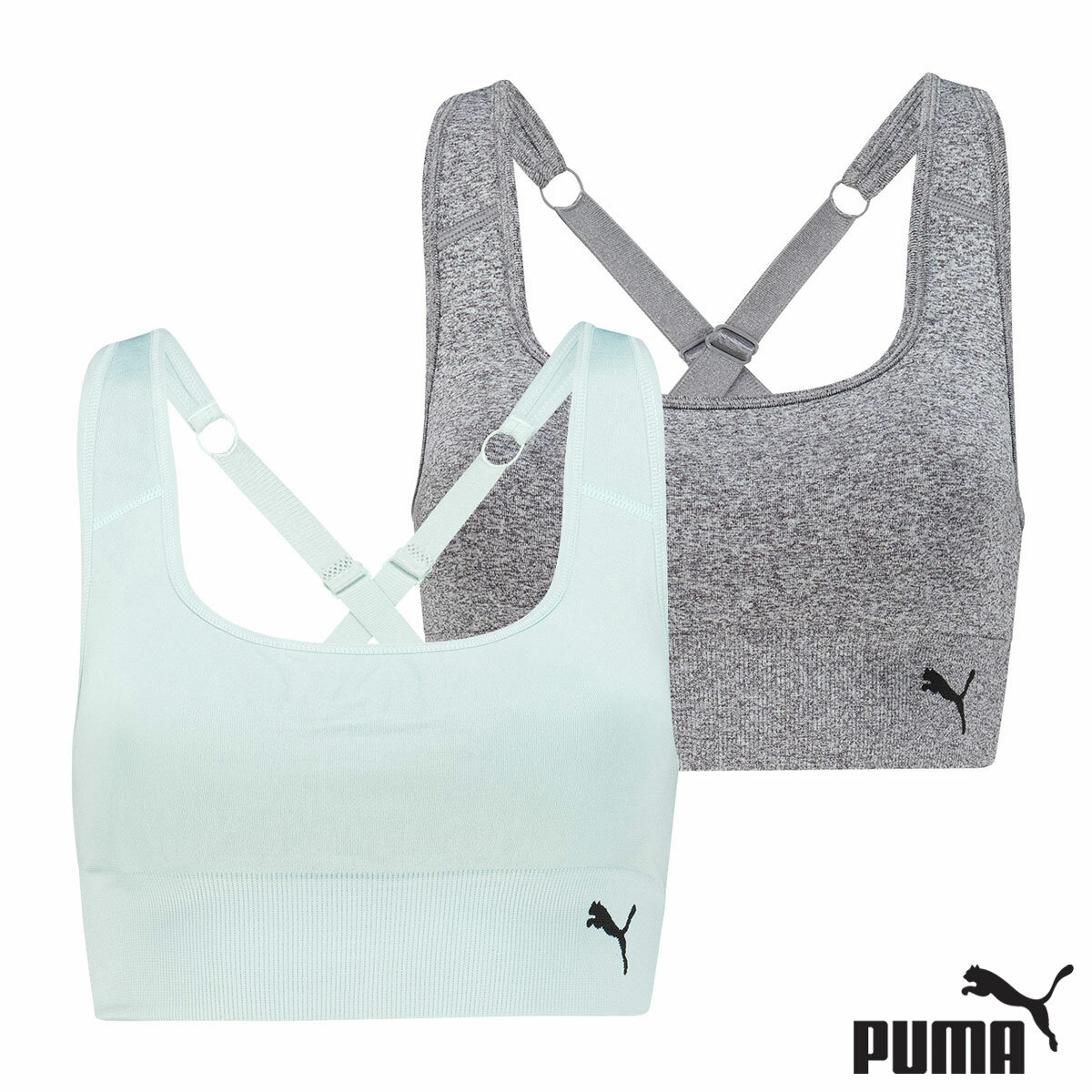 Puma Square Neck Sports Bra 2 Pack Puma Square Neck Sports Bra 2 Pack