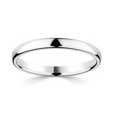 2.5mm Basic Light Court Wedding band. Platinum