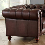 Allington 3 Seater Brown Leather Chesterfield Sofa