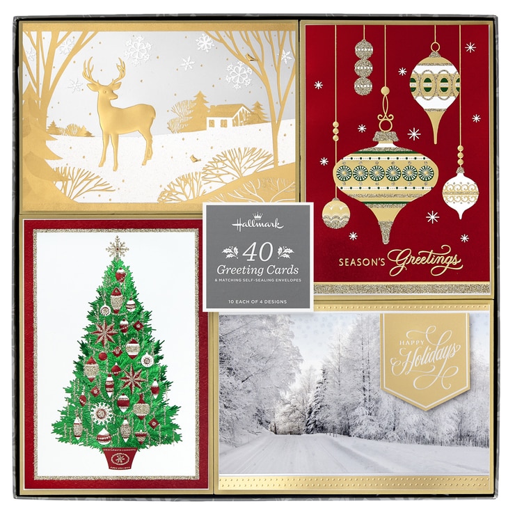 Usps Hallmark Christmas Cards 2022 Hallmark Hand Crafted Christmas Card Assortment: Joys Of The Season - 40  Pack | Costco Uk