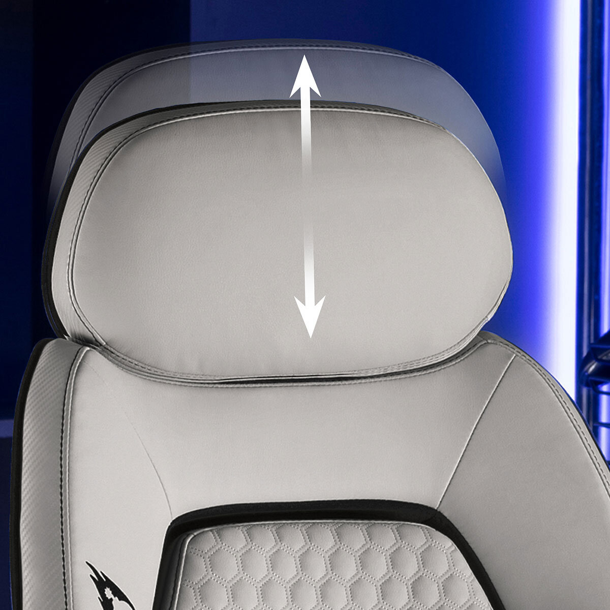 DPS® Centurion Gaming Chair with Adjustable Headrest, White