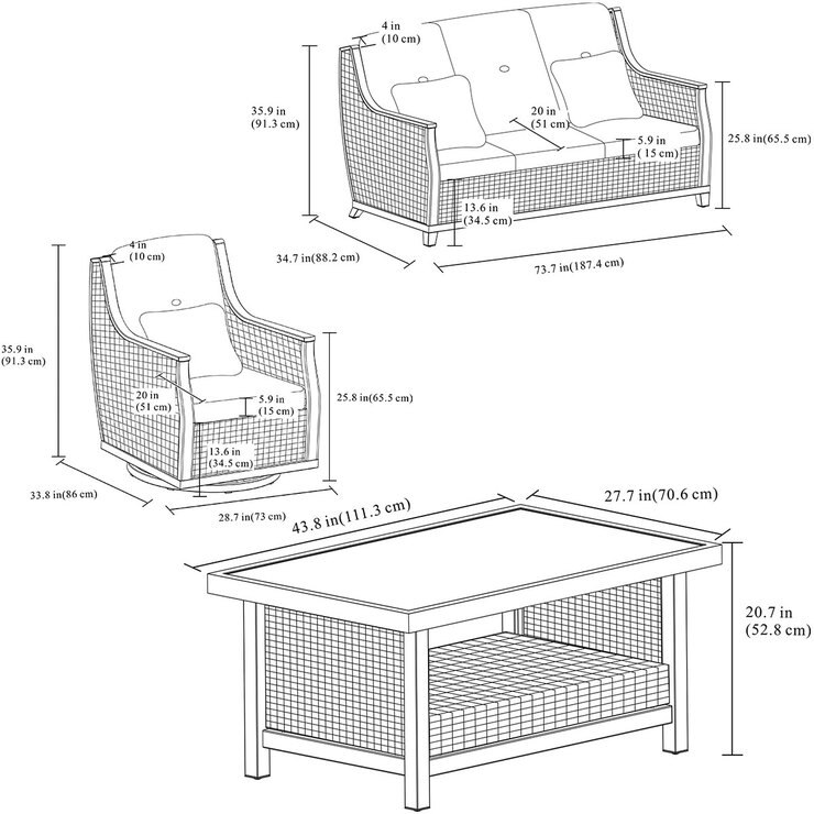Agio Bridgeport 4 Piece Woven Deep Seating Patio Set Costco UK