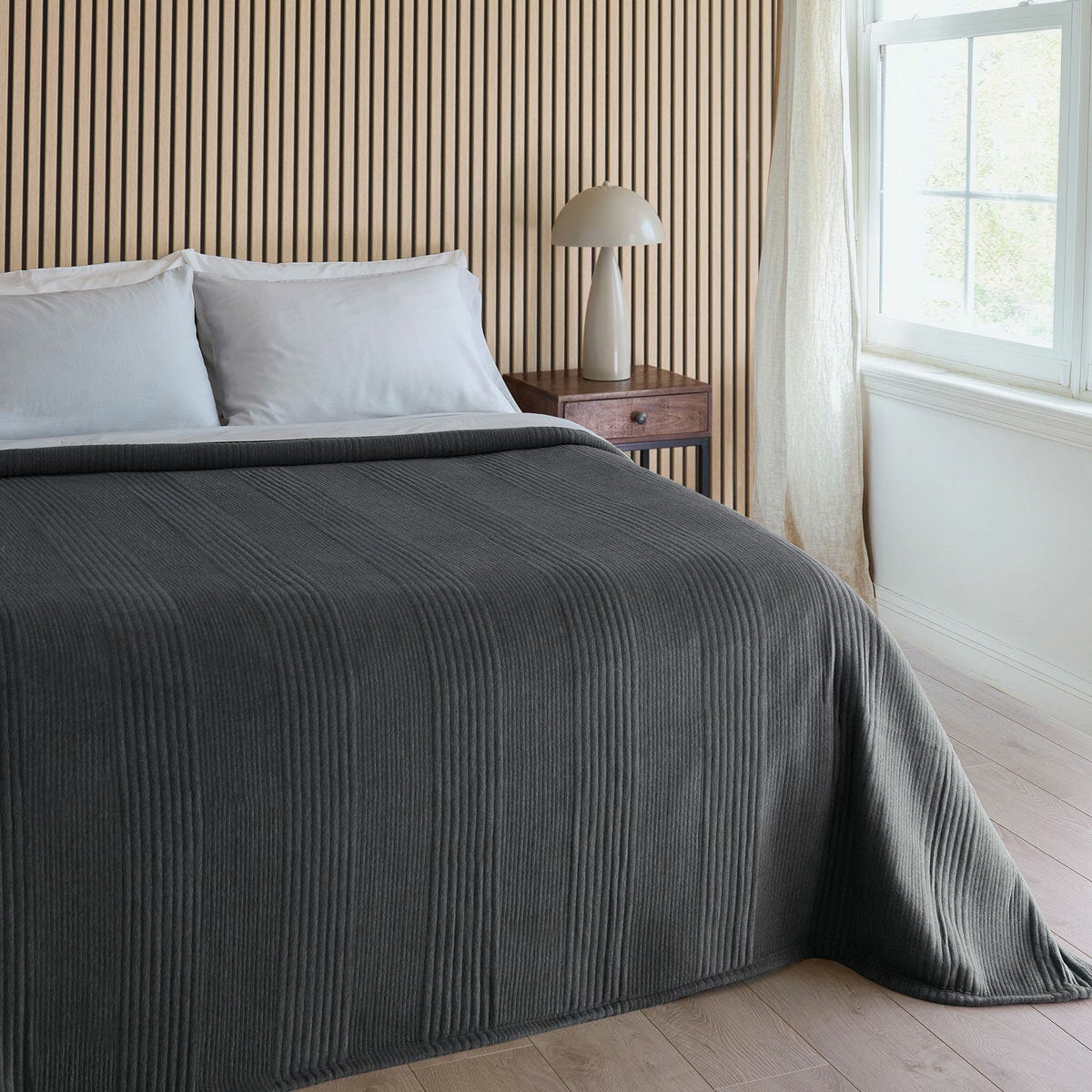 Safdie Cotton Blend Grey Jersey Blanket, 224 x 234 cm Safdie Cotton Blend Grey Jersey Blanket, 224 x 234 cm