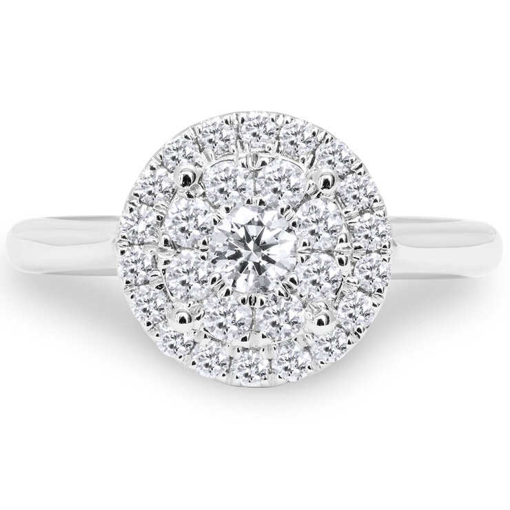 0.62ctw Round Brilliant Cut Diamond Ring, 18ct White Gold