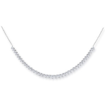 4.08ctw Round Brilliant Cut Diamond Necklace, 18ct White Gold