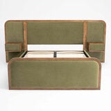 Travis Bed Green Velvet Bed Frame, King Size