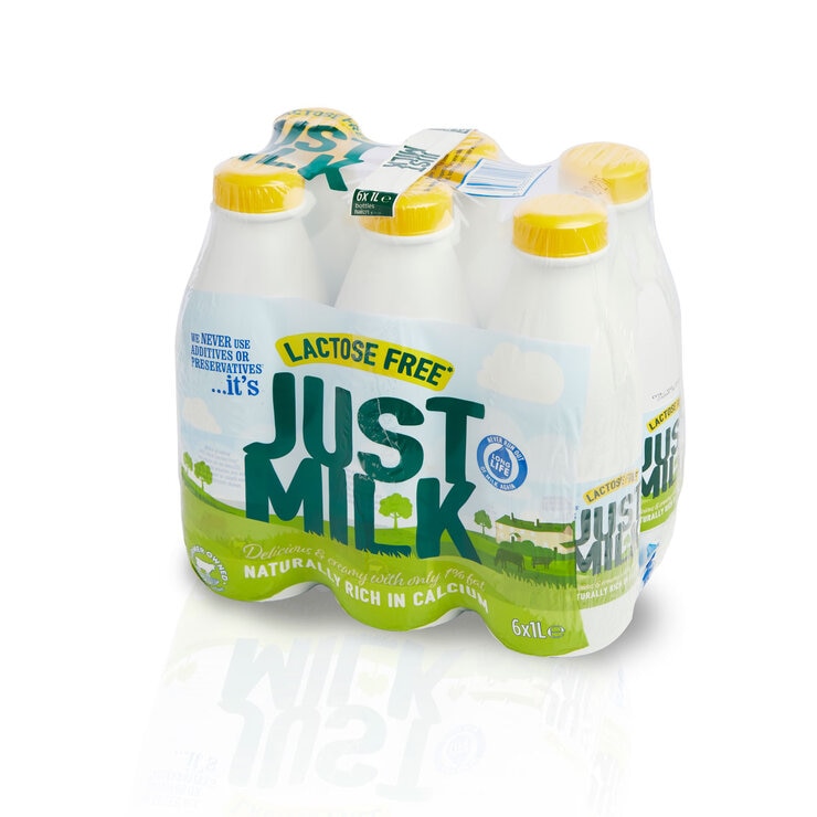 Candia Just Milk Lactose Free Skimmed UHT Milk, 6 x 1L