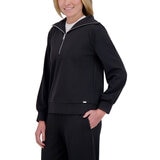 DKNY Ladies Waffle Knit 1/2 Zip in Black
