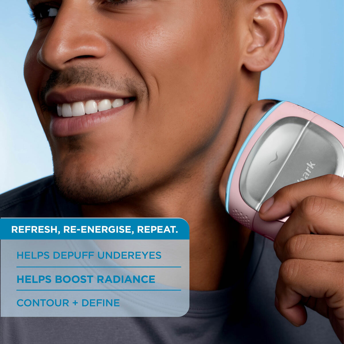 Lifestyle image of model using Shark DePuffi