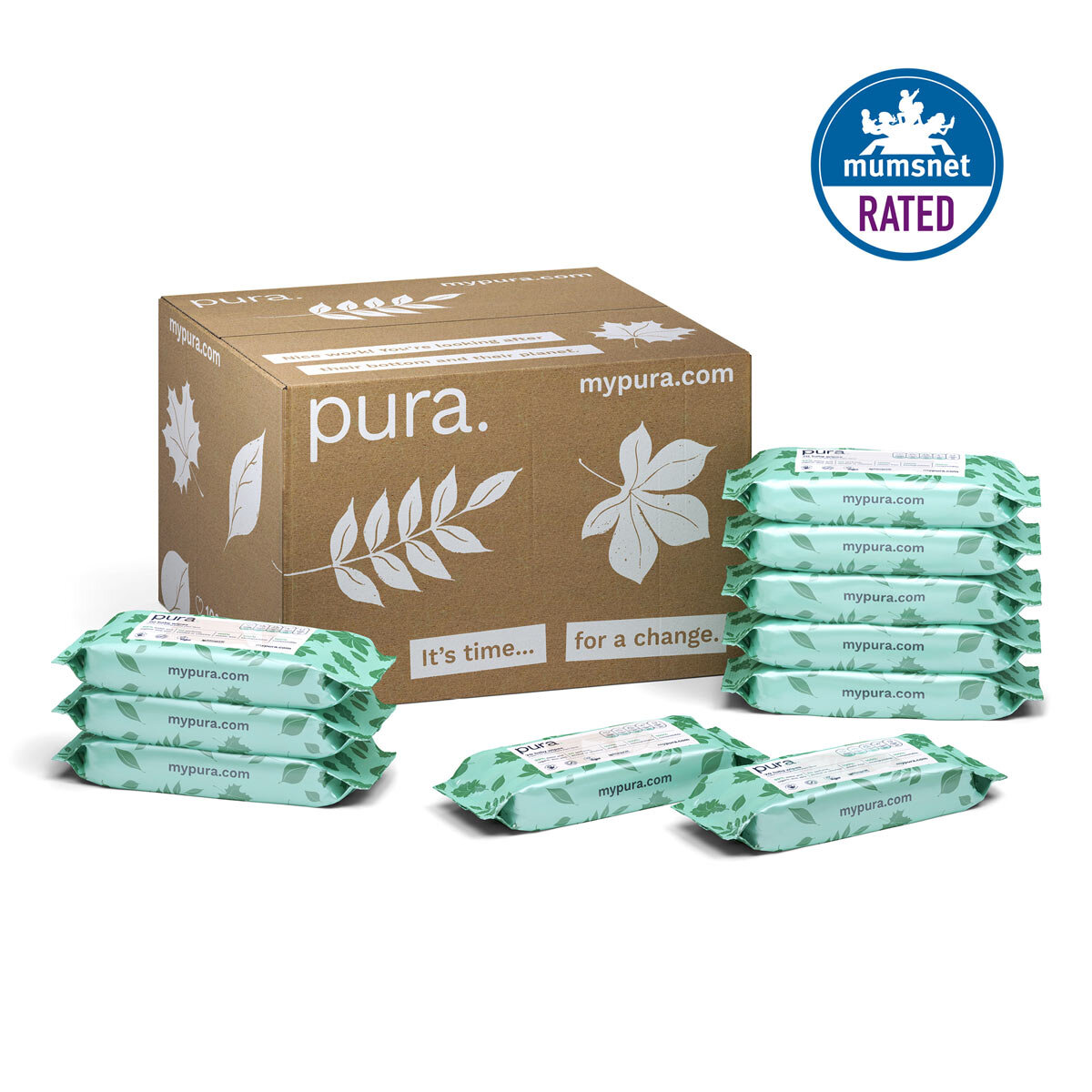 Pura 100% Plastic Free, Biodegradable Baby Wipes, 10 x 70 Pack (700 Total)