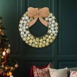 24 Inch Ornament Wreath With LED Lights