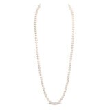 7-7.5mm Cultured Freshwater White Pearl Necklace, 18ct Yellow Gold