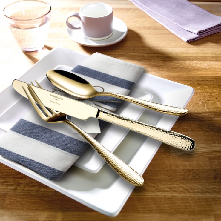 Arthur Price Monsoon Champagne Mirage Stainless Steel 32 Piece Cutlery Set Arthur Price Monsoon Champagne Mirage Stainless Steel 32 Piece Cutlery Set